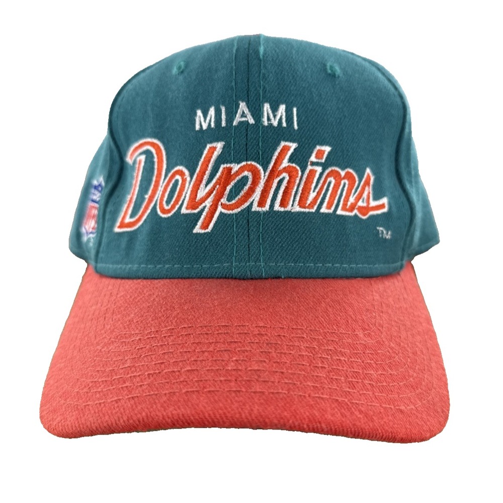 90's Miami Dolphins NFL Vintage Pro Line Script‎ Fitted Hat Cap 7 3/8 Wool